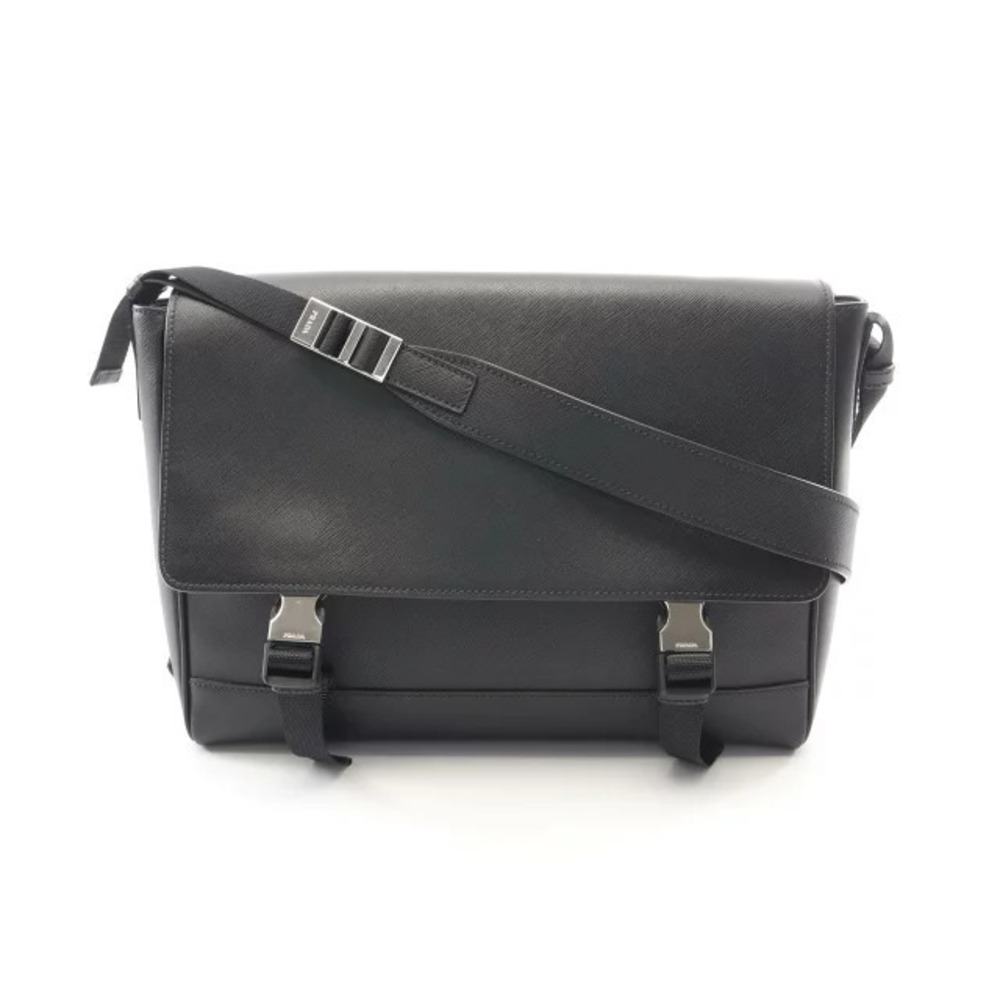 Prada SAFFIANO TRAVEL Shoulder Bag Leather Black